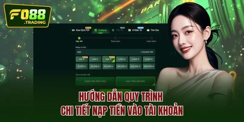 HƯỚNG DẪN quy trình chi tiết nạp tiền vào tài khoản